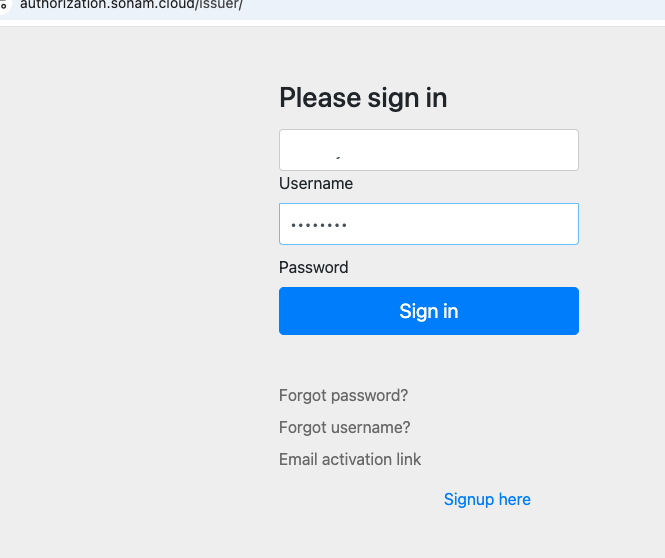 sign-in page