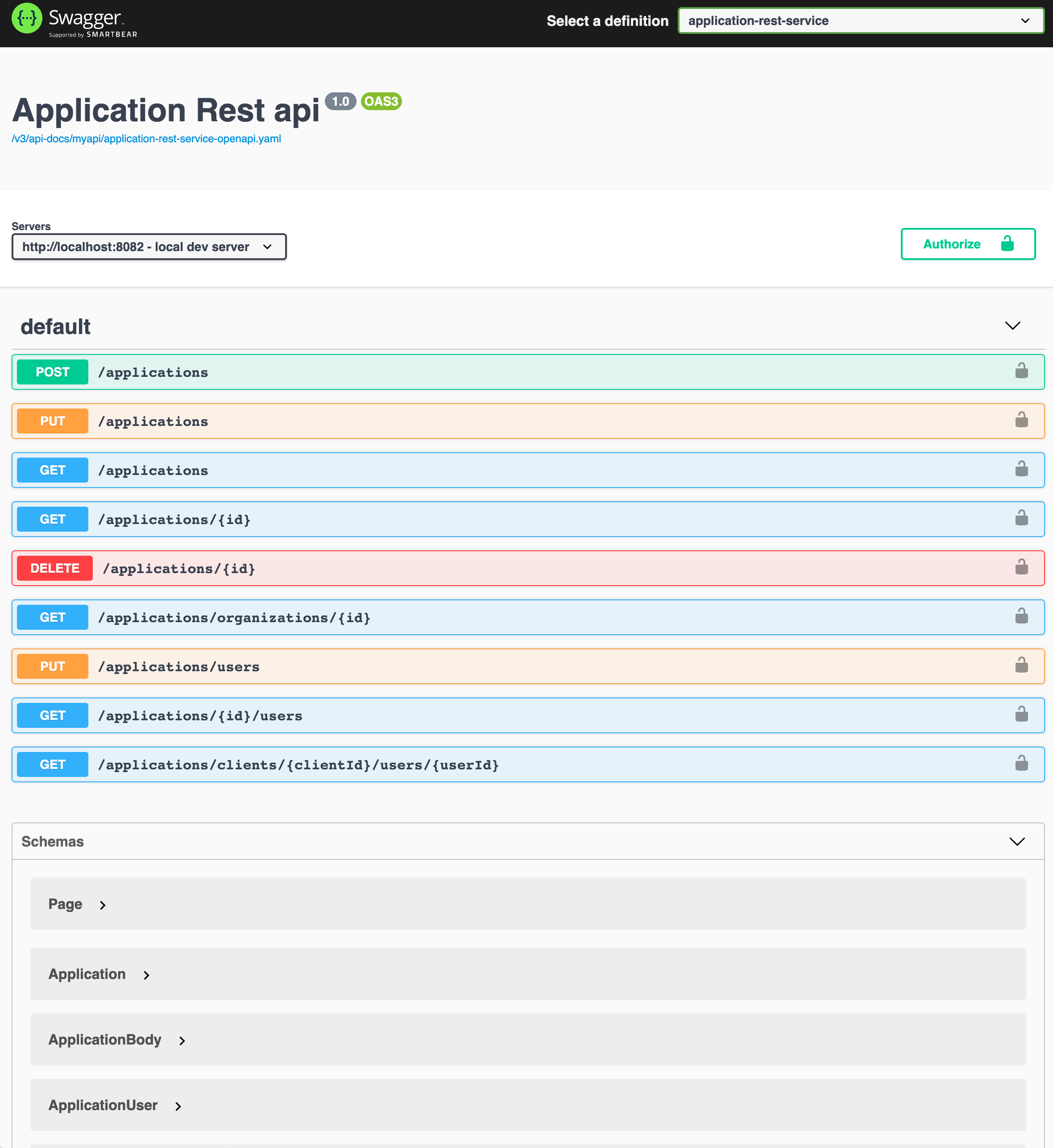 Swagger UI with a Rest api